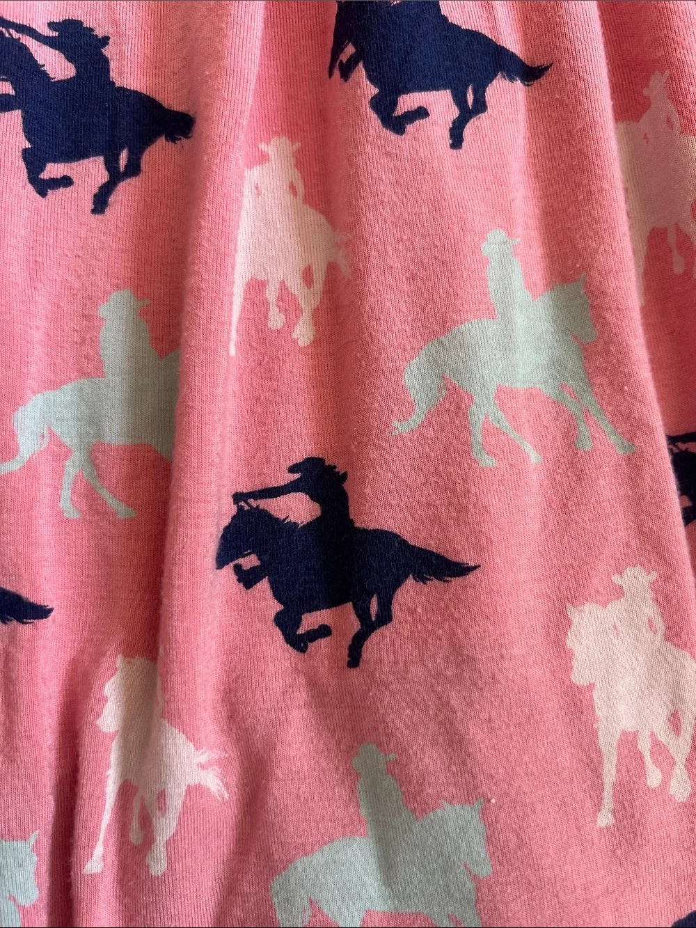 Kickee Kids Pink Dress with Navy and White Horse Print